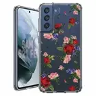 For Samsung Galaxy S20 S21 S23 S24 FE 5g TPU Case+Glass(Color Roses)
