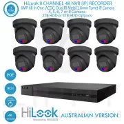 HiLook 8CH 4K NVR+6MP All in One, Active Colour Deterrence, Metal 2.8mm Kit- BLK