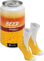 [Rainbow Socks] Men Women Funny Beer Can Socks