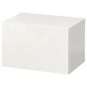 BESTÅ wall-mounted cabinet combination, white/Selsviken high-gloss/white, 60x42x38 cm