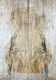 Electric Bass Top Spalted Curly Worm-hole Maple Wood Stabilised Resin filling