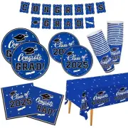 Graduation decorations 2025 2025 Graduation Party Dinnerware Set Blue