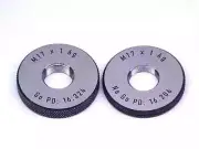 NEW M17 X 1 6g SOLID THREAD RING GAGES 17 1.0 GO NO GO P.D.'S = 16.324 & 16.206