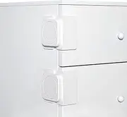 Cabinet Lock Latch - Baby Proofing Cabinet Locks for Child Safety for Cabinet Doors, Fridge, Drawers, Toilet Seat, Dishwasher, Cupboard - No Drilling with Strong Adhesive, 4-Pack, White