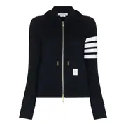 [Thom Browne] Classic Loopback 4-Bar Full Zip Hoodie Women