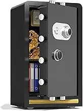 Safe Box, Fireproof Waterproof Safe Security Safe Steel Storage Box Suitable for Home Hotel Office Filing Cabinets, Fireproof, Anti-Theft and Anti-Drilling for Home Office Cash Use Stora (Black 80x4