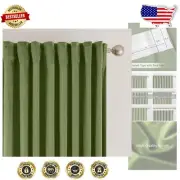 Stylish Green Light-Filtering Velvet Curtains with Thermal Insulation, 2 Panels