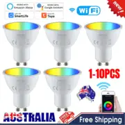 1-10PCS WiFi Smart Bulb Dimmable GU10 LED Light Bulb 90-250V For Alexa Google