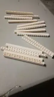 Lego 1x16 Bricks 2465 Prt number lot of 15 white