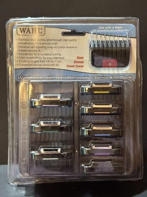 Wahl Stainless-Steel Competition Clipper Blade Guide Attachment Comb 8 pc Kit
