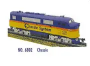 HO TRAIN CHESSIE SYSTEM LOCOMOTIVE TRAINS F-2 A by MRC C&O