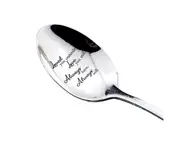 Soup Spoon Glossy Easy Clean Romantic Lettering Stainless Steel Free Engraved Coffee Spoon Restaurant Supplies -G