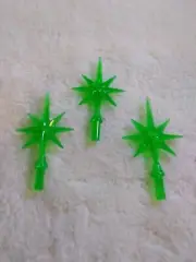 3 pack Small Green Snowflake Stars For Ceramic Christmas Tree. Toppers