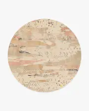 245' Round | Machine Washable Runner Rug | Kid & Pet Friendly | Indoor Rug | Gaia Ivory Multicolour Rug | Ruggable