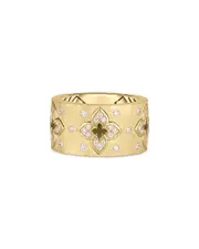 Roberto Coin 18K Yellow Gold Venetian Princess Diamond Flower Satin Statement Ring