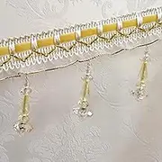 Tassel Fringe Trim, 12 Yards Crystal Beaded Braid Beaded Pendant Tassel Trim Fringe Curtain Tassel Sewing Lampshades Decorative(Gold)