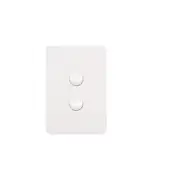 Hager WBHSV2 Allure Series Switch, Single Pole, Flush, 2 Gang, Vertical, 250V 16AX, 1 or 2 Way, Gloss White