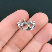6 Crown Charms Antique Silver Tone 3D - SC1895 C