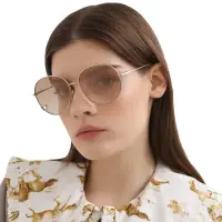 在飛比找momo購物網優惠-【Chloe’ 蔻依】金屬愛心簍空太陽眼鏡(CH0027S-