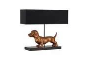 Dachshund Elegance Fabric Shade Desk Table Light Lamp Black/Gold