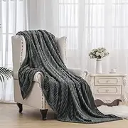 LEFAFA Fleece Blanket, 280GSM Lightweight Super Soft Throw Blanket, Fuzzy Warm Cozy Plush Microfiber Blanket for Crib Stroller Nap, Couch, Sofa, Bed (Dark grey, 200x230cm)