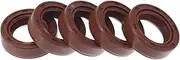 X AUTOHAUX Universal Oil Seal TC Double Lip W Steel Spring Seal Ring Rotary Shaft Seal 17x25x7mm High Pressure FKM Rubber Brown 5 Pcs