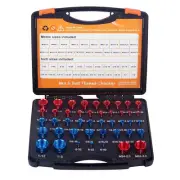 44Pcs/Set Inch & Metric Nut & Bolt Thread Checker Identifier Thread Gauges Box