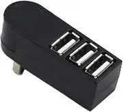 LIFKICH 3 Compact Portable USB Splitter Hub Port Data Hub for Simultaneous Device Connection Low Power Consumption Rotatable Main USB Port Compatible with Windows and Black