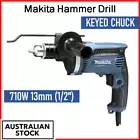 Makita Electric Hammer Drill 13mm 710W Wood Steel Concrete Power Tool Key Chuck