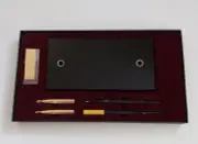 Vintage Sheaffer Lifetime Jet Crystal J15 Fountain Ballpoint Pen Desk Set in Box