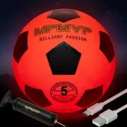 Rechargeable Glow in the Dark Soccer Ball USB Charging Official Size 5 Light Up