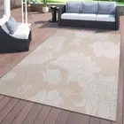 Rugshop Outdoor Patio Rugs Modern Floral Flowers Textured Indoor Outdoor Rugs