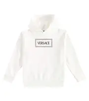 [Versace Kids] Versace Kids 90s Vintage logo cotton jersey hoodie Y 4 white