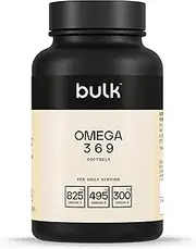 Bulk Omega 3 6 9 Softgels, Fish Oil, Flaxseed Oil, Sunflower Oil, 1000 mg, Pack of 90, Packaging May Vary