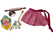 Baking Set - Jungle "Cookies" & Apron - Fits 18" Dolls such as The American Girl