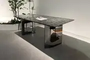 Veneto Luxurious Black Galaxy Carrara Marble Dining Table