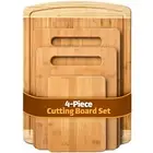 Bambüsi Bamboo Cutting Board Set - Wood Cutting Boards for Kitchen, Chopping ...
