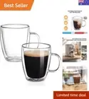 12 Ounce Double Wall Borosilicate Glass Mugs - Perfect for Hot and Cold Drinks