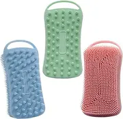 Ipetboom Silicone Back Scrubber Body Brush Exfoliating Shower Brush Set Gentle Skin Cleansing Tool for Women for Bathing and Shower