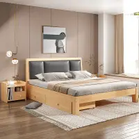 在飛比找蝦皮商城精選優惠-【床架 雙人床】床1.5米實木床架雙人主臥大床現代簡約齣租房