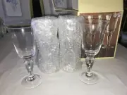NOS Set of 4 LENOX Crystal TRIBECA All Purpose GOBLET 12oz Water/Wine GLASS 8½"T