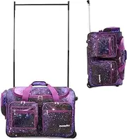 [Fanwoli] 23" Dance Bag with Garment Rack | Galaxy-Print Pattern | Ultra-Light Collection | Ideal Competition Duffle Bag for Dreams