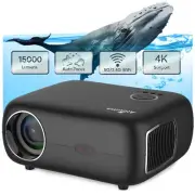 【Auto Focus & Keystone】Mini Projector 1080p Full HD Resolution & Supports 4K