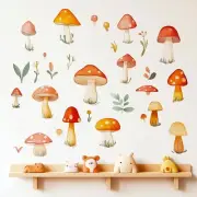 Mushroom Wall Decals | Removable Reusable Forest Wall Stickers for Nursery or