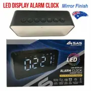 Wireless Bluetooth Portable Speaker AM/FM Radio Digital LED Mirror Alarm Clock