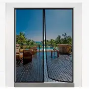 Magnetic Magic Screen Door Polyester Mesh Insect Curtain Mosquito Fly 70"x79"