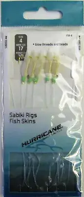Ten (10) Packs Hurricane FSR-4 Sabiki Fishing Rigs 17# Main 10# Brnch Glow Beads