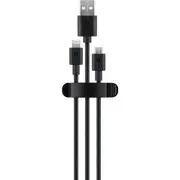 Goobay 3-Pieces 3-Slot Cable Management Clip Holder (Black)