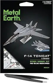 Fascinations Metal Earth F-14 Tomcat 3D Metal Model Kit Bundle with Tweezers