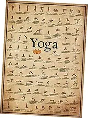 PENIKOKO Yoga Posture Wall Art Replaceable Canvas Decor for Home Gym Yoga Design for Artistic Atmosphere Easy to Frame Display